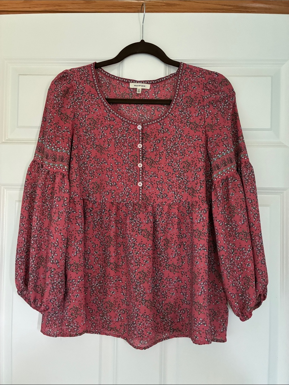 Maeve Rose-Pink Floral Peasant Tunic